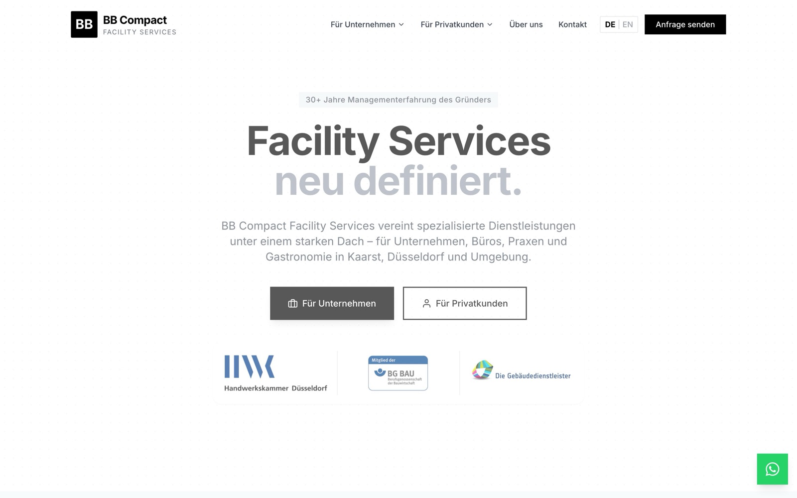 BB Compact Facility Management — Website