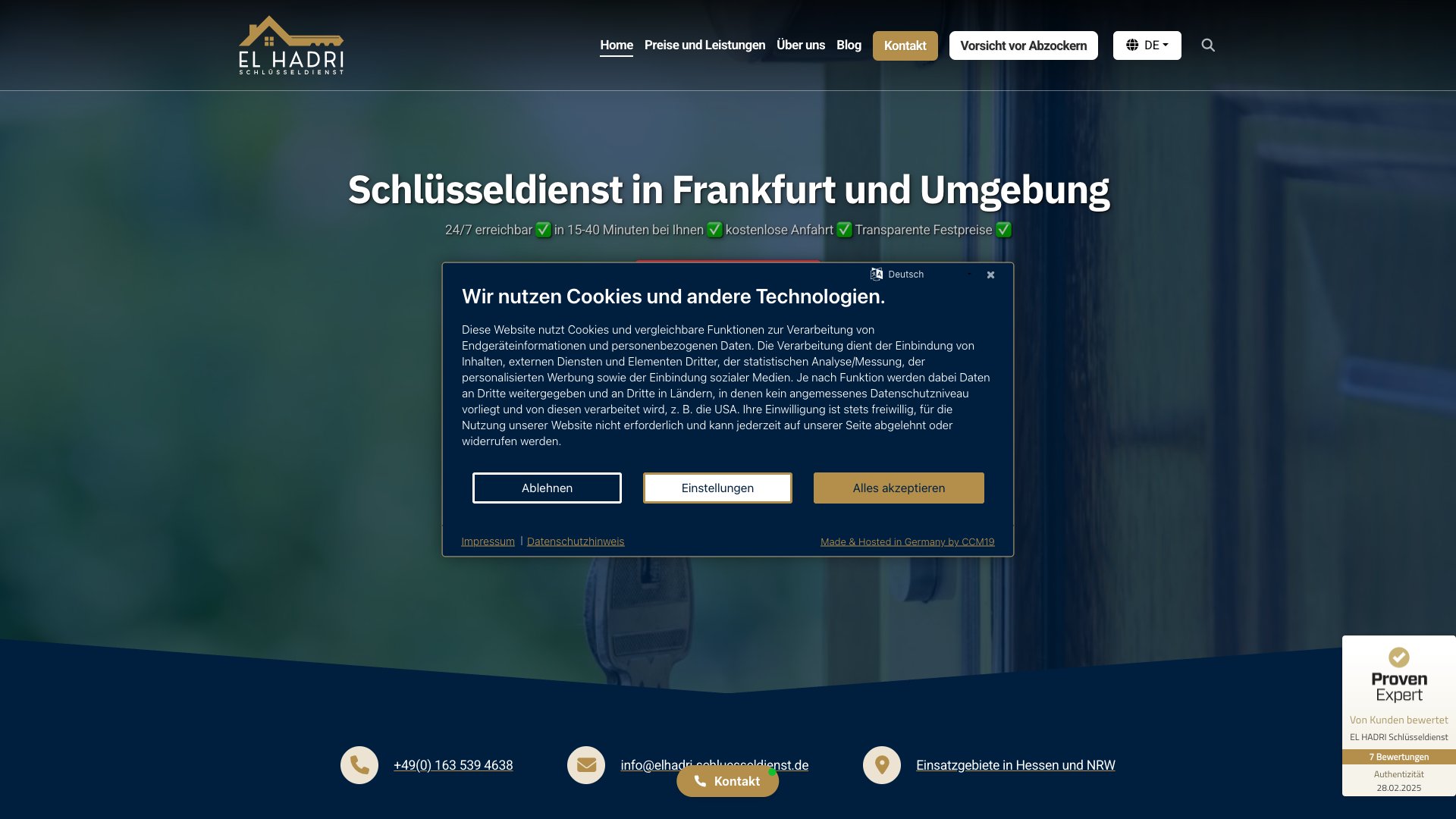 El Hadri Schlüsseldienst - Landesweiter Service in Hessen und NRW