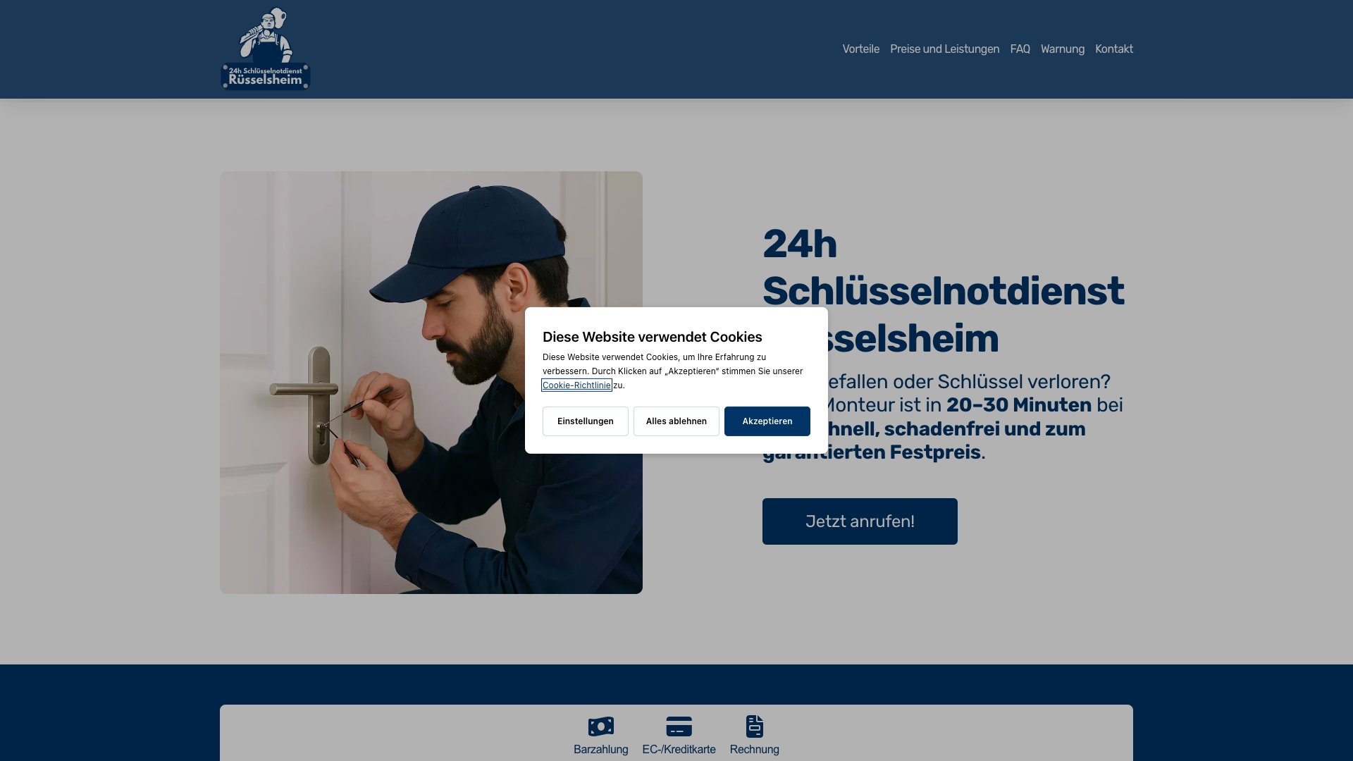 24h Schlüsselnotdienst Rüsselsheim - Türöffnung Website